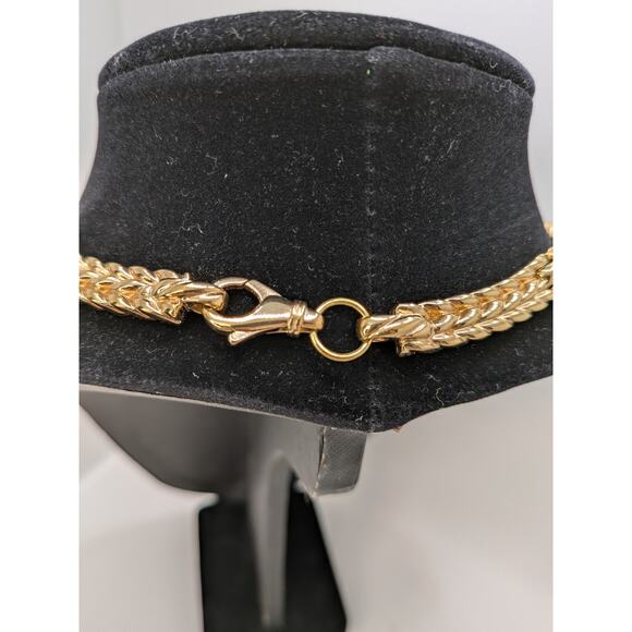 Christian Dior Signed Designer Gold-Plated Braided Collar Round Necklace 16.5" - Picture 3 of 5